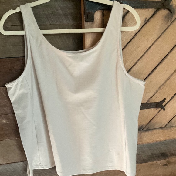 Eileen Fisher XL RARE Stone Stretch Detailed Camisole Tank Top - Picture 1 of 5